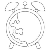 Continuous one line art drawing world earth day clock and lightbulb vector and earth hour icon outline illustration.