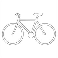 Single line continuous drawing of classic bicycle outline vector illustration