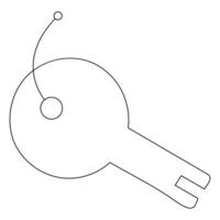 Continuous single line art drawing of lock key outline vector illustration