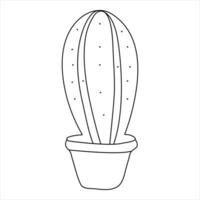 Continuous single line art drawing of cactus and minimalist outline vector art drawing