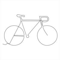 Single line continuous drawing of classic bicycle outline vector illustration