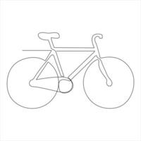 Single line continuous drawing of classic bicycle outline vector illustration