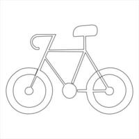 Single line continuous drawing of classic bicycle outline vector illustration