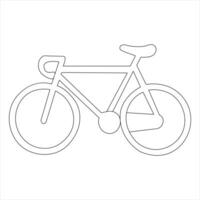Single line continuous drawing of classic bicycle outline vector illustration