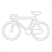 Single line continuous drawing of classic bicycle outline vector illustration