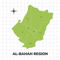 Al-Bahah Region map illustration. Map of the region in Saudi Arabia vector