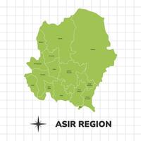 Asir Region map illustration. Map of the region in Saudi Arabia vector