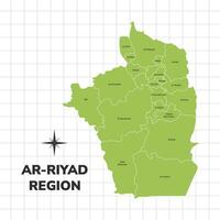 Riyadh Region map illustration. Map of the region in Saudi Arabia vector