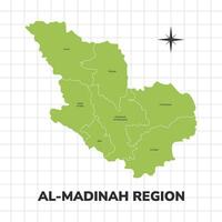 Madina Region map illustration. Map of the region in Saudi Arabia vector