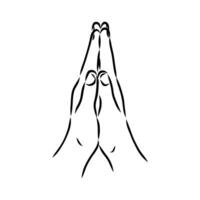 hands in prayer vector sketch