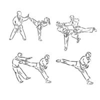 Thai boxing vector sketch