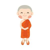 Man buddhist monk cartoon characters vector