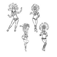 samba dance vector sketch