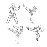 Thai boxing vector sketch