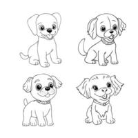 dibujos animados perros vector bosquejo