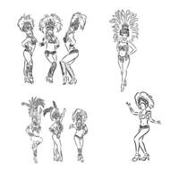 samba dance vector sketch