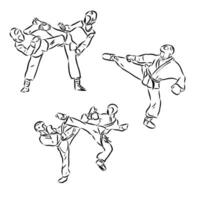 Thai boxing vector sketch