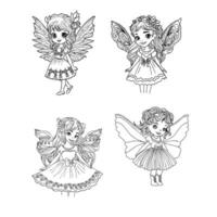 cartoon fairies vector sketch