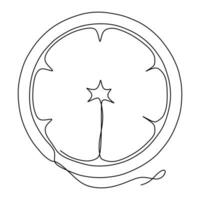 Continuous line drawing of an orange. Vector illustration of an orange.