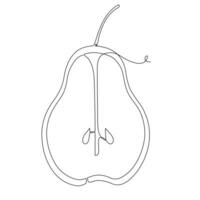 pear fruit continuous line drawing vector illustration