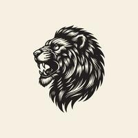 Lion head vector illustration. Wild animal head isolated on white background.