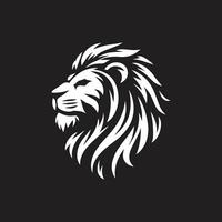 Lion head logo template vector icon illustration design on black background.