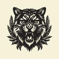 Tiger head. Vector illustration for tattoo or t-shirt design.