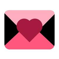 Love Message Festive Letter Valentine Pink Icon vector