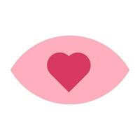 Love Eye Look Valentine Pink Icon vector