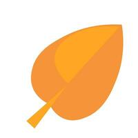 Flat Dry Yellowed Leaf Icon vector