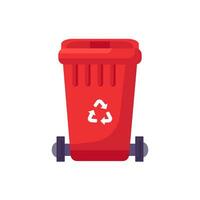 Close Lid Transportable Hazardous Waste Trash Can vector