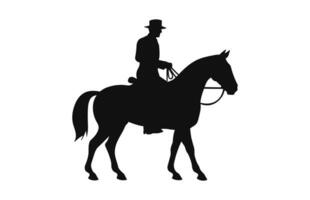 Silhouette of a Cavalry soldier on horseback black Vector free