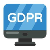 moderno diseño icono de gdpr, general datos proteccion regulación vector