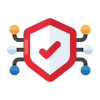 An editable design icon of security shield vector