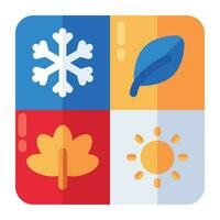 A flat design icon of seasons vector