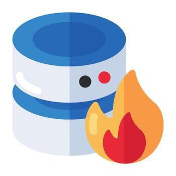 un de colores diseño icono de base de datos ardiente vector
