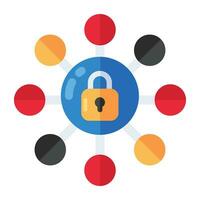 Creative design icon of network security vector