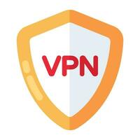 un plano diseño icono de seguro vpn vector