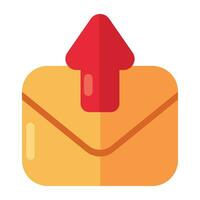 A unique design icon of mail upload vector