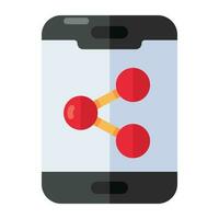 Editable design icon of share mobile phone vector