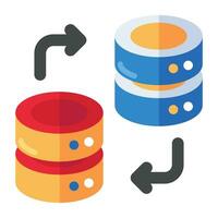 Editable design icon of database transfer vector