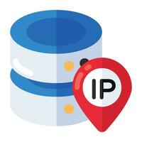 An icon design of database location vector