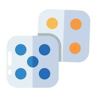 A flat design, icon of ludo dices vector