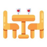 A creative design icon of restaurant table vector