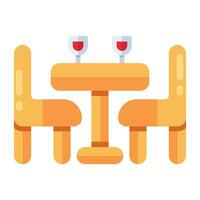 A creative design icon of restaurant table vector