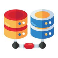 un único diseño icono de red base de datos vector