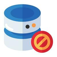 A trendy design icon of forbidden database vector