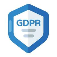 moderno diseño icono de gdpr, general datos proteccion regulación vector