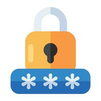 A flat design icon of password lock vector