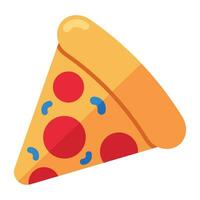 icono de diseño editable de rebanada de pizza vector